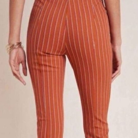 Anthropologie Essential Slim Striped Ankle trousers | Size 4 - Picture 9 of 9